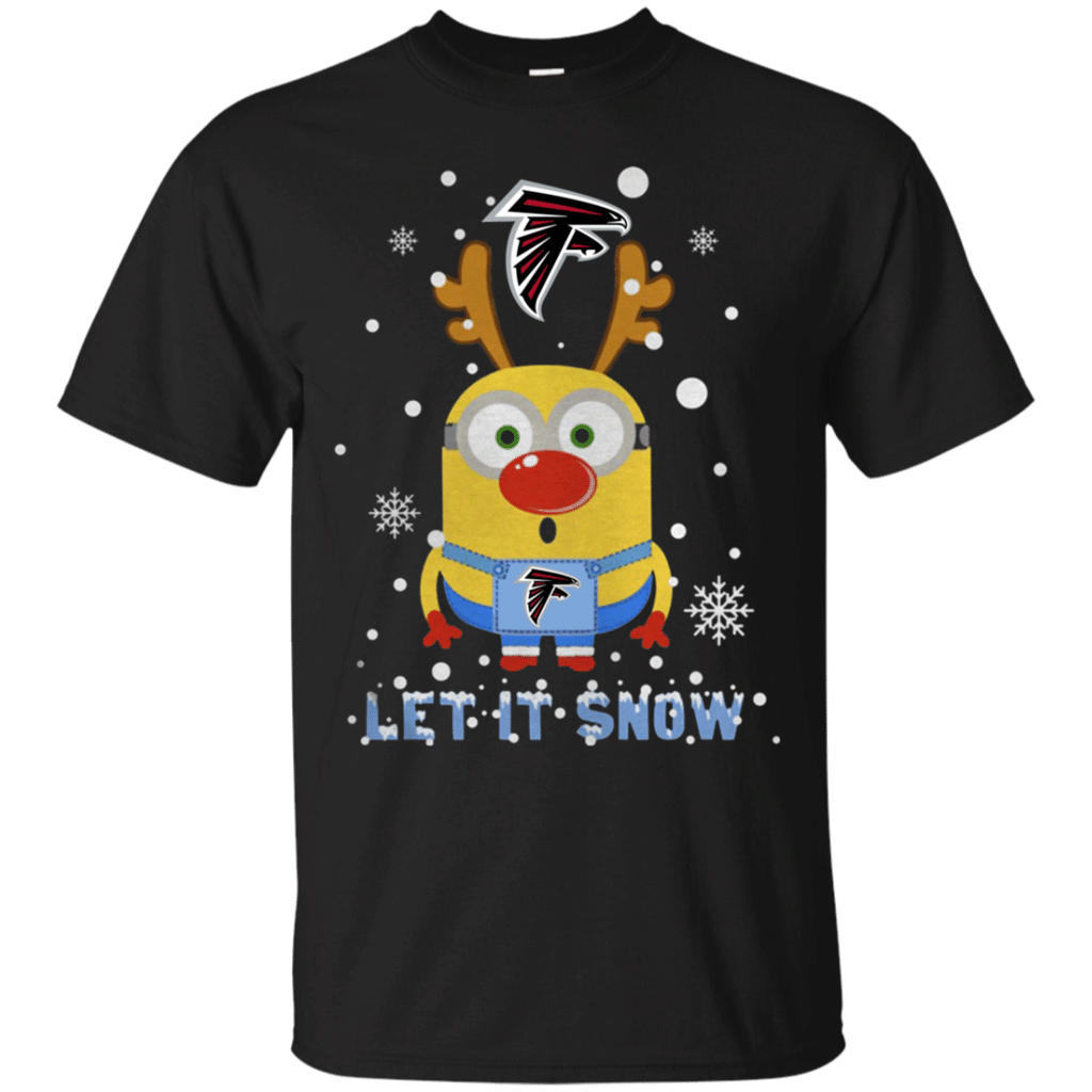 Find Minion Atlanta Falcons Ugly Christmas Sweater Let It Snow T-Shirt