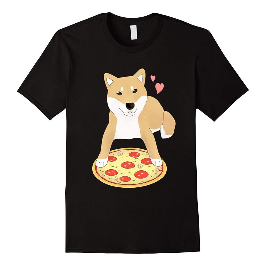 Pizza Shiba Inu Dog Hearts Shirt – T-shirt Doggo Meme Men Fashion Cotton T-Shirts