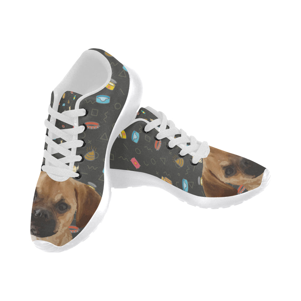 Puggle Dog White Sneakers for Women