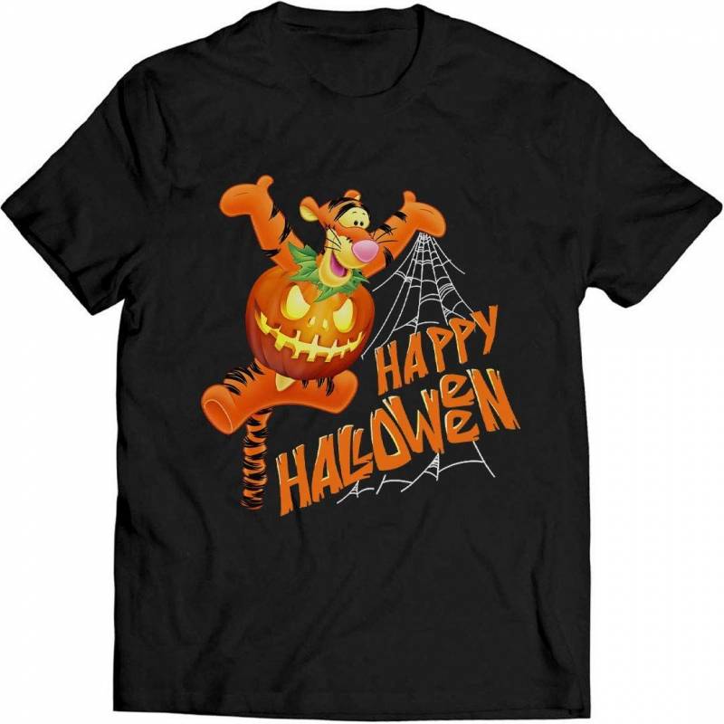 Tigger Lovers Happy Halloween T Shirt Tiger Cartoon Shirt Kids Scary Shirt