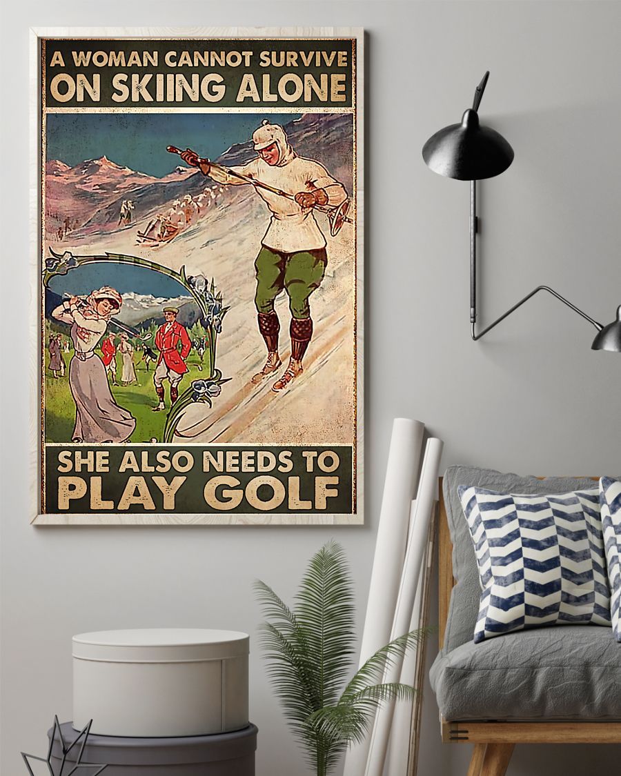 Golf A Woman Cannot Survive Vertical Canvas And Poster | Wall Decor Visual Art