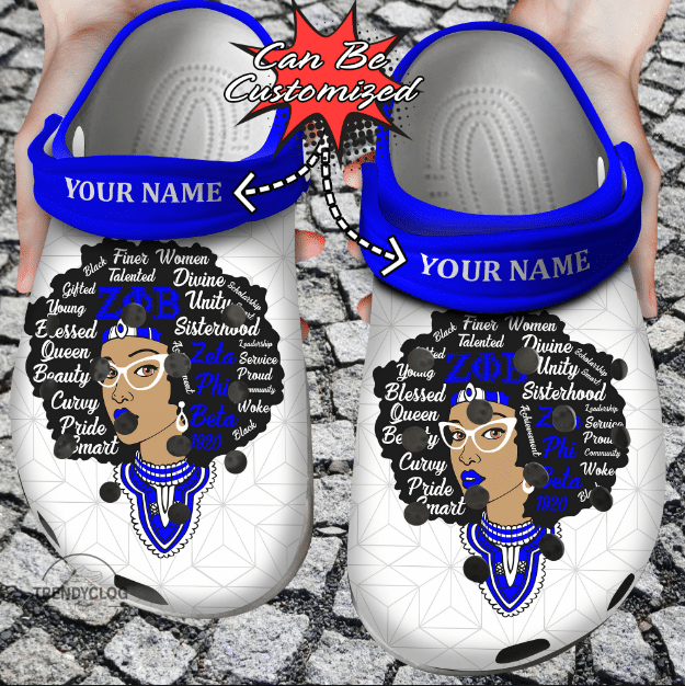 Personalized African Amercian Zeta Phi Beta Queen Clog Shoes #Dh