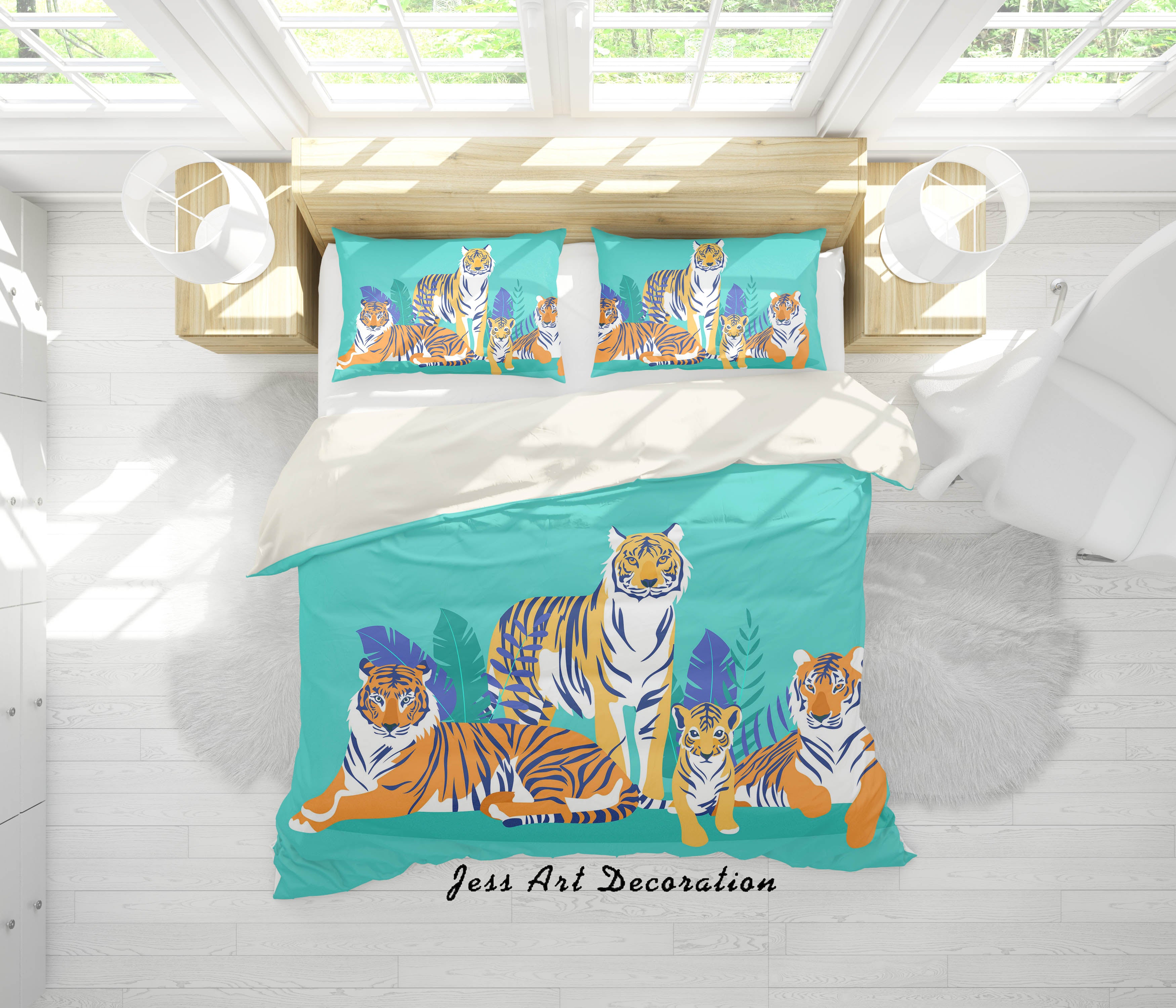 3D Sketch Tigers Quilt Cover Set Bedding Set Pillowcases 60