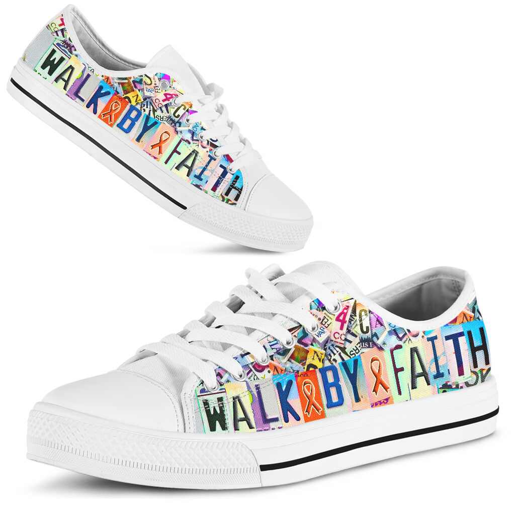 Walk By Faith Multiple Sclerosis Awareness Low Top Shoes 0622