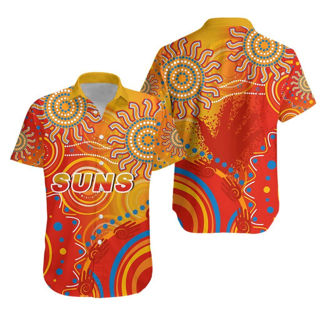 Suns Hawaiian Shirt Sun Indigenous Gold Coast K13 – Jamestees Store