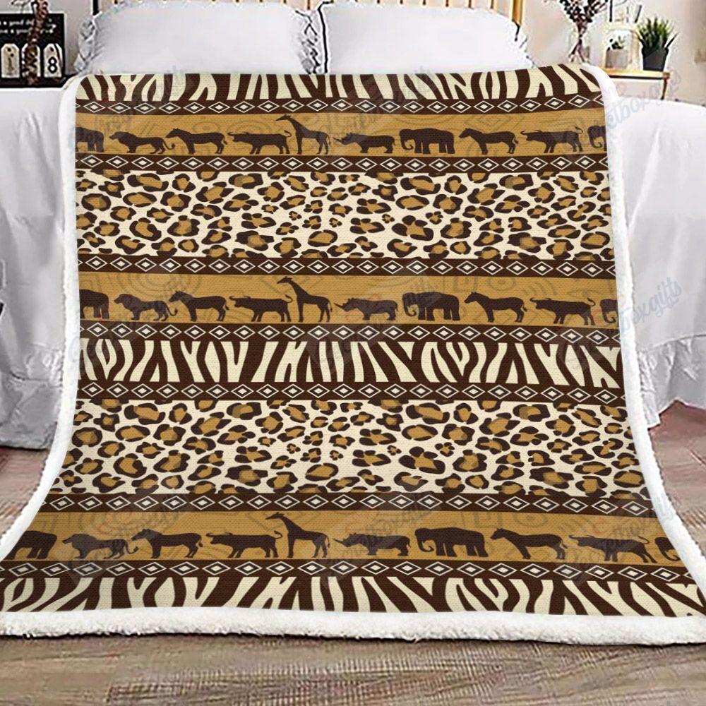 Africa Animal Pattern Gs-1505Vb Fleece Blanket