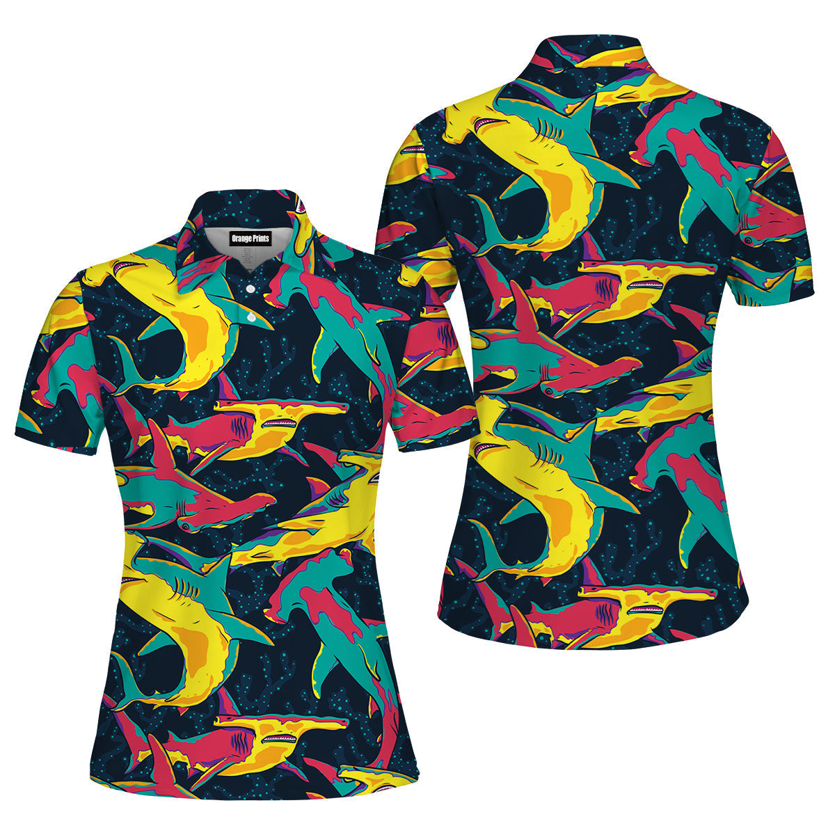 Colorful Hammerhead Shark Polo Shirt | For Women | Po5704