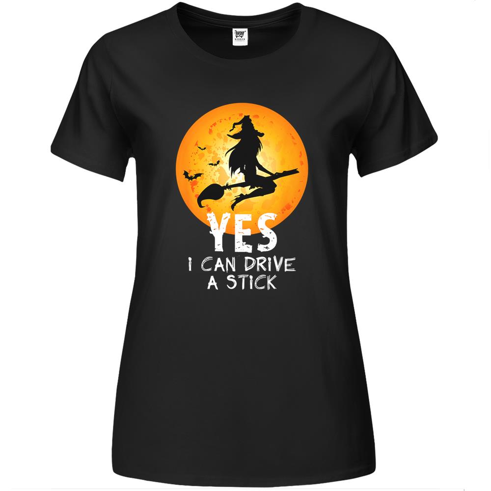 Halloween Premium Womens Tshirts, Halloween Shirts For Women Men, Halloween Premium Womens T Shirts, Halloween Witch Yes I Can Drive A Stick Funny Halloween Premium Womens T Shirts