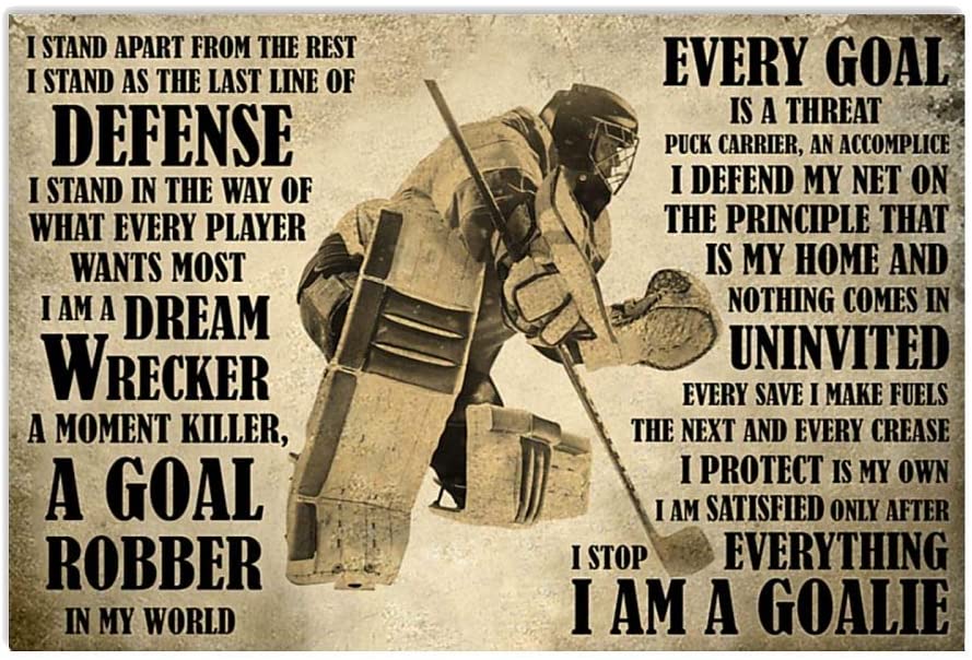 Vintage Man Hockey – I Stand Apart From The Rest I’M A Goalie Poster Art Print      Home Decor Gift For Men Women Family Friend On Birthday Xmas