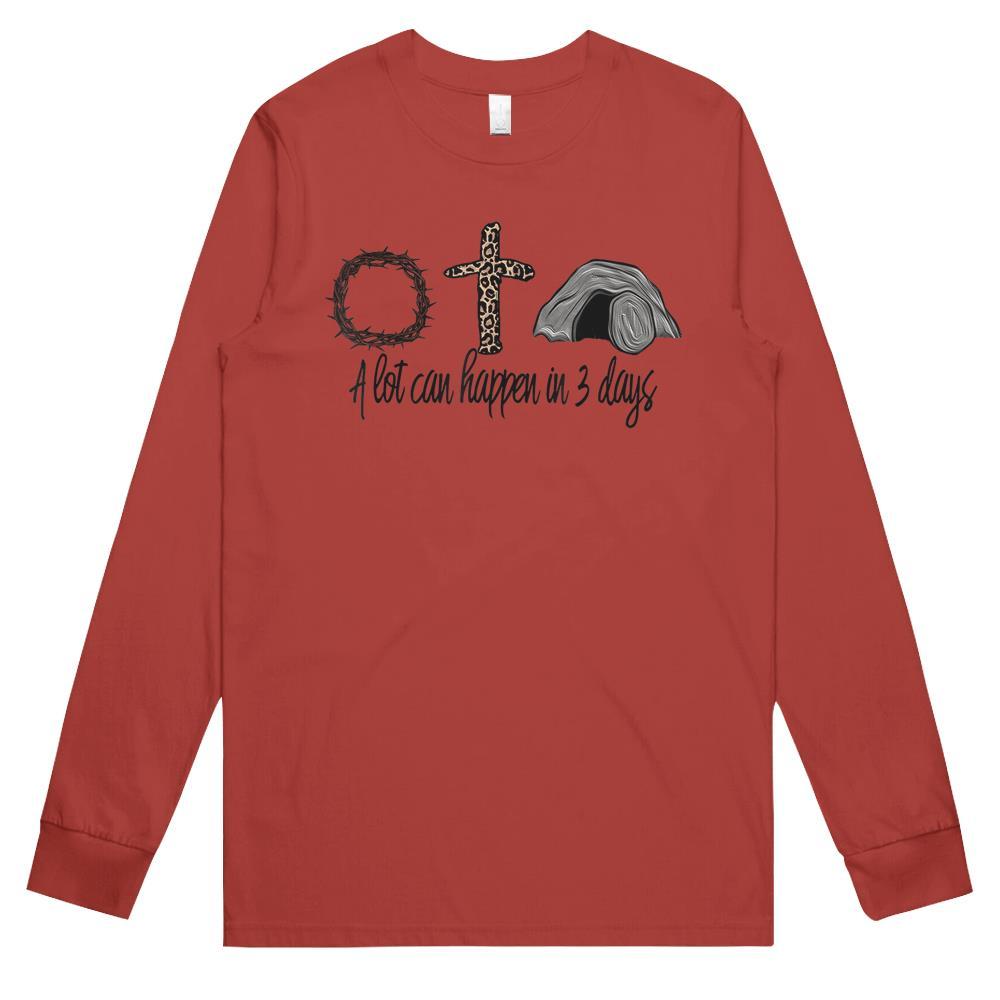 A Lot Can Happen In 3 Days Jesus Easter Resurrection Leopard Long Sleeve T Shirts