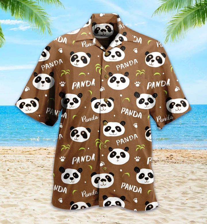 Panda Pattern Brown 3D Hawaiian Shirt