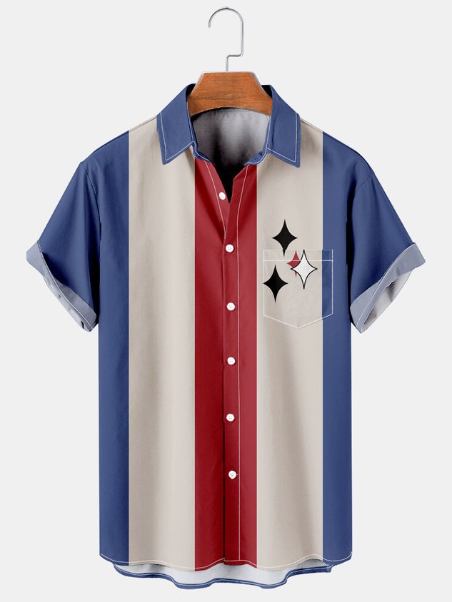 Abstract Geometric Short Sleeve Casual Men’S Shirt