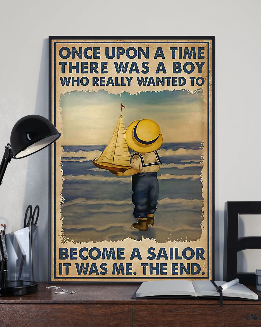 Professions Poster – Sailor Little Boy Vertical Canvas And Poster | Wall Decor Visual Art