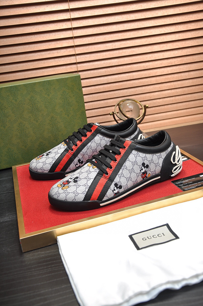 Disney x Gucci GG Monogram Low ‘Grey’ Shoes Sneakers, Men SNK769329981