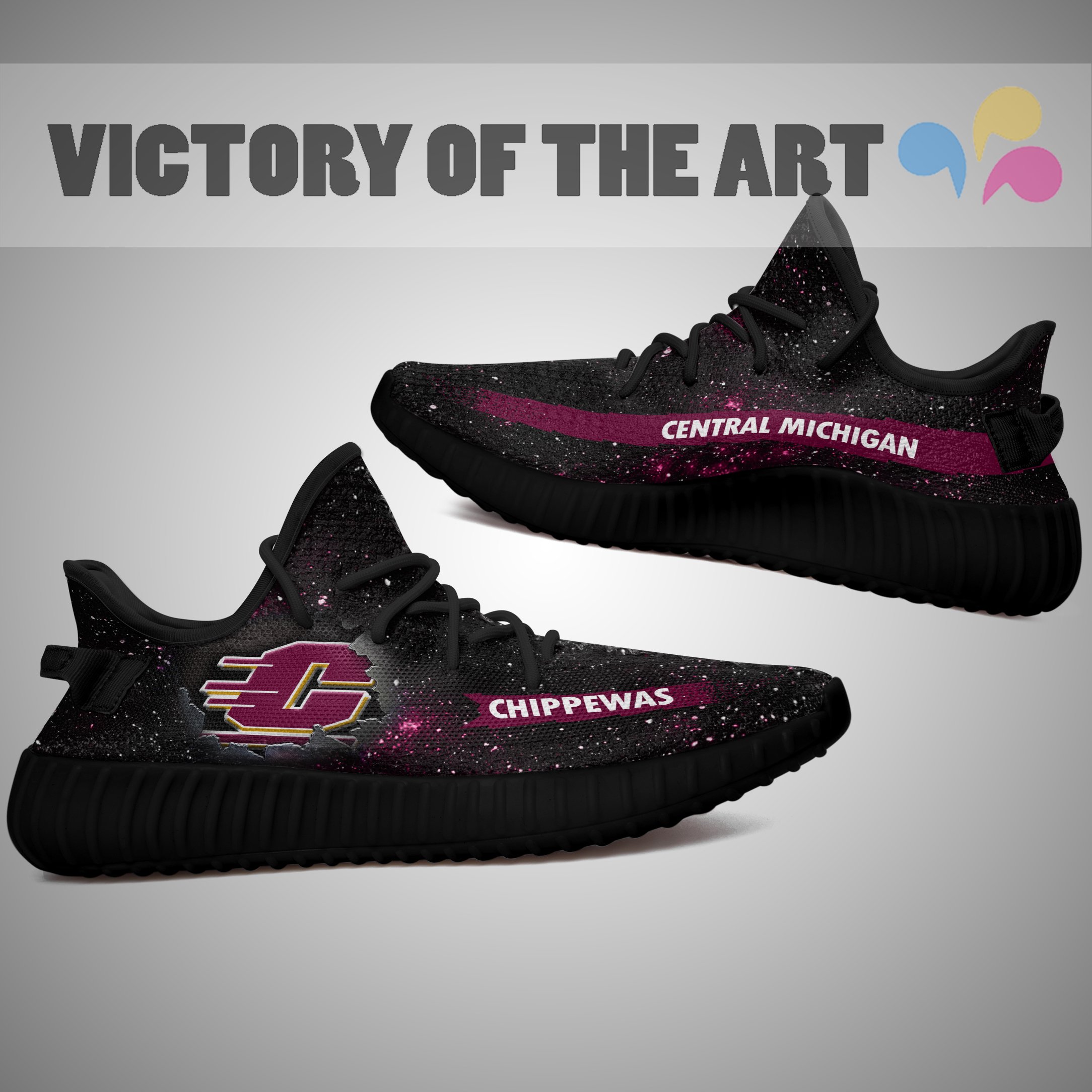 Art Scratch Mystery Central Michigan Chippewas Shoes Yeezy