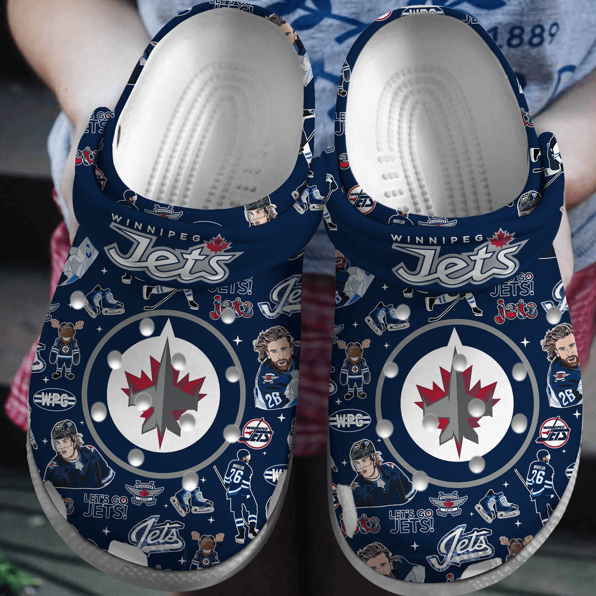 Winnipeg Jets NHL Sport Crocss Crocband Clogs Shoes Comfortable For Men Women and Kids