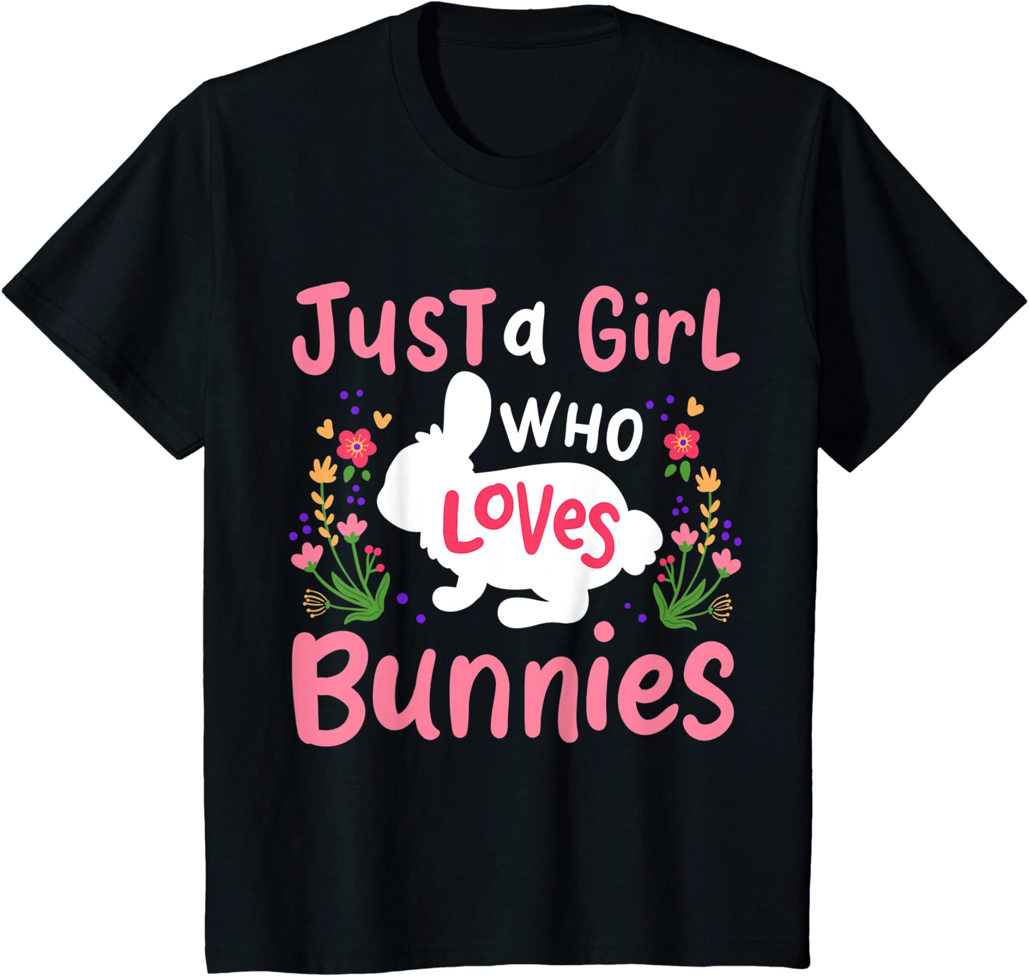 Kids Bunny Rabbit Just A Girl Who Loves Bunnies T-Shirt