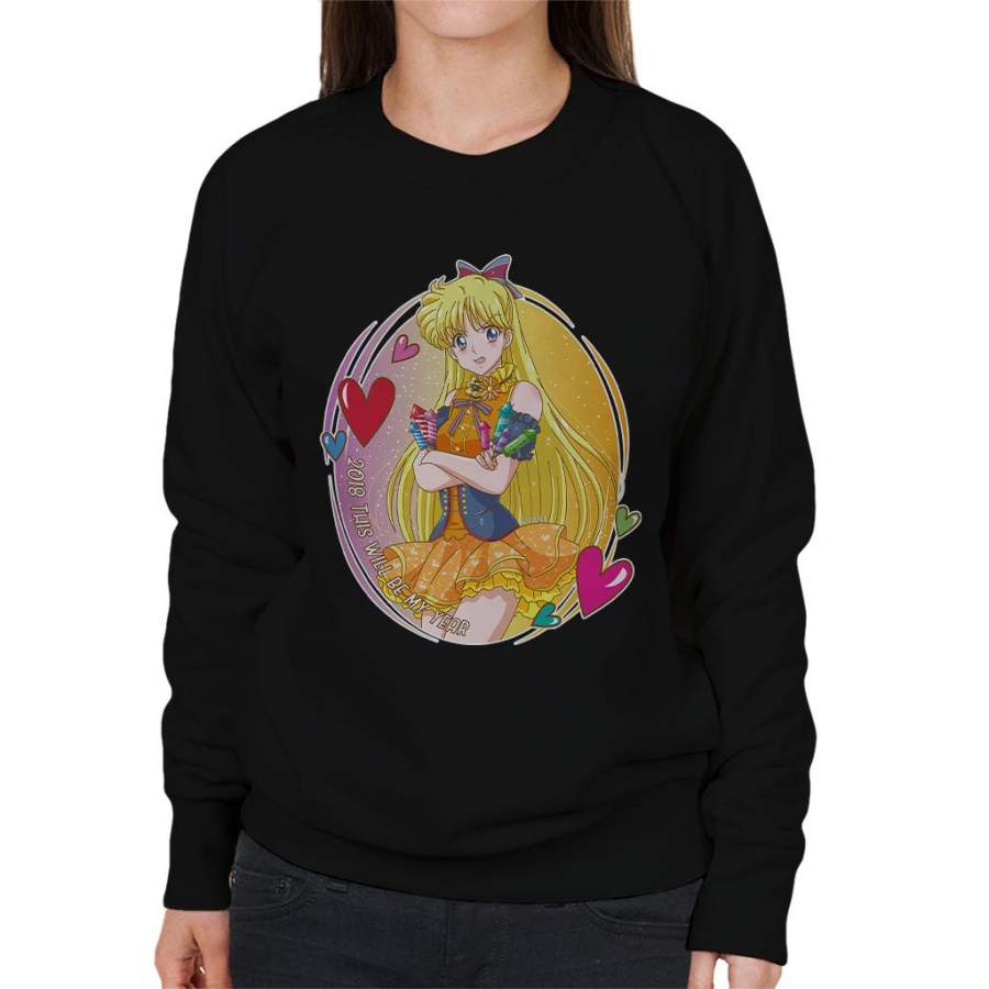 Happy New Year Minako Sailor Venus Sailor Moon Women’s Sweatshirt