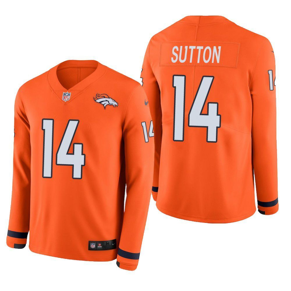 Denver Broncos Courtland Sutton Therma Long Sleeve Mens Jersey Orange