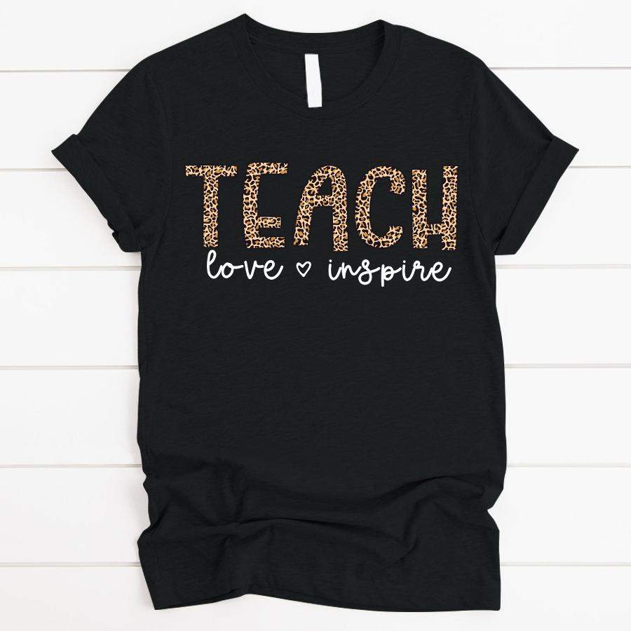 Teach Love Inspire Leopard | Teacher T-shirt