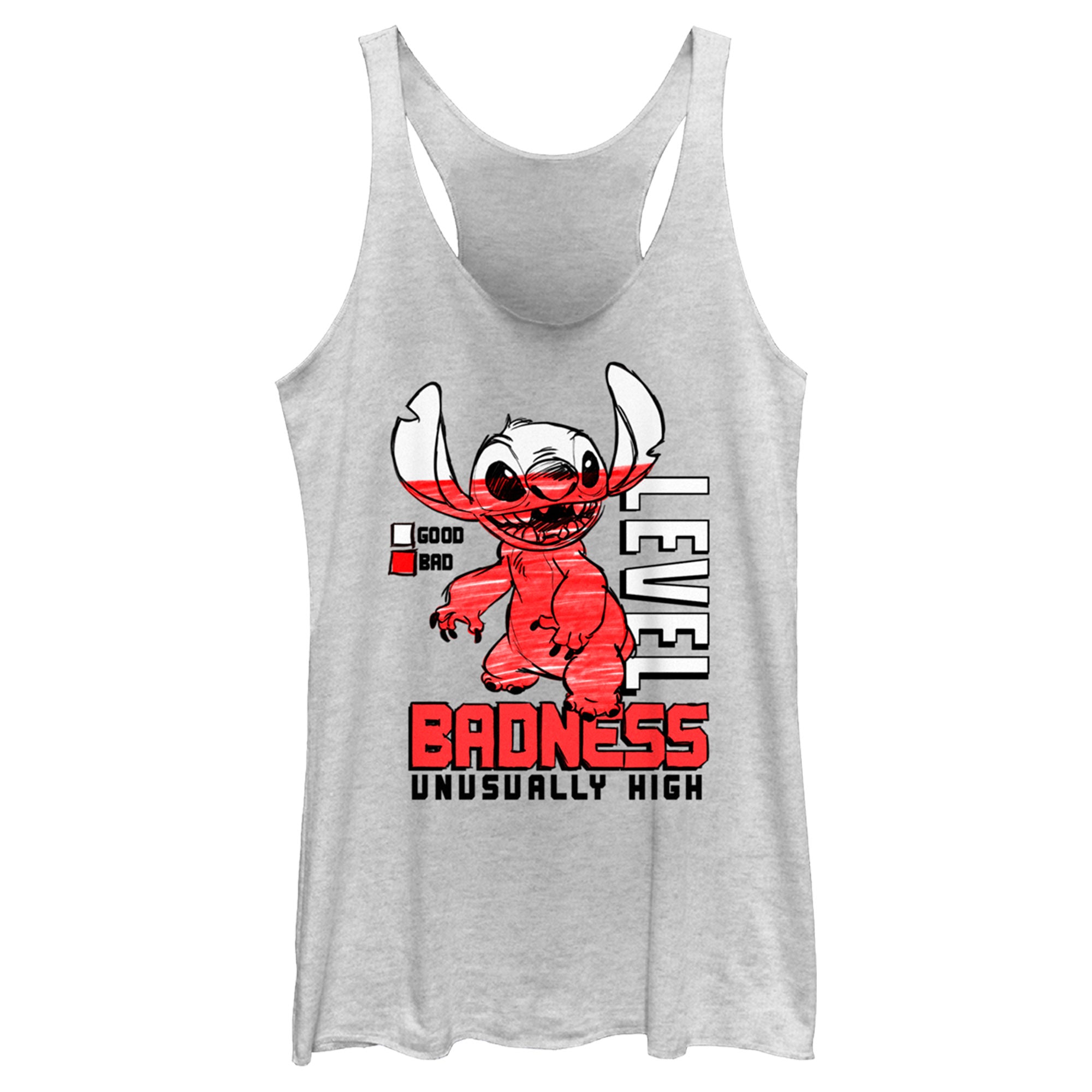 Women’S Lilo & Stitch Badness Level Unusually High Racerback Tank Top