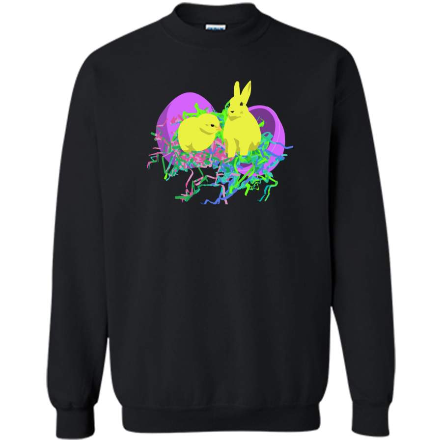 Easter Candy Friends Printed Crewneck Pullover Sweatshirt 8 oz