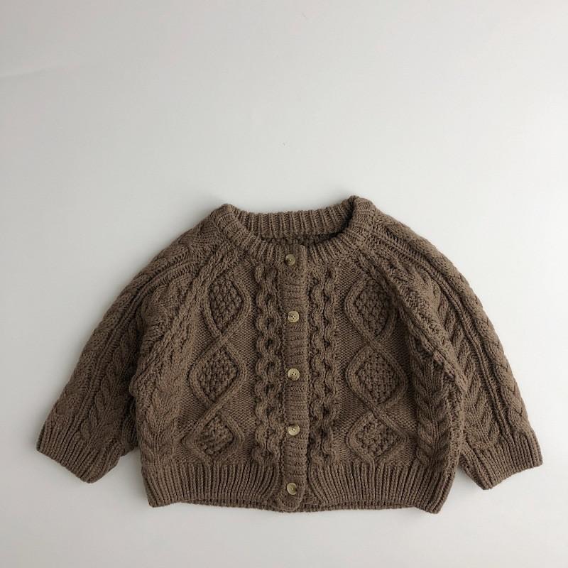 1 2 3 4 5 Year Old Children Cardigan Sweater Spring Autumn Kids Clothing Round Collar Long Sleeved Boy’s Knit Jacket Girls alx