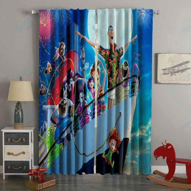 3D Printed Hotel Transylvania 3 Style Custom Living Room Curtains