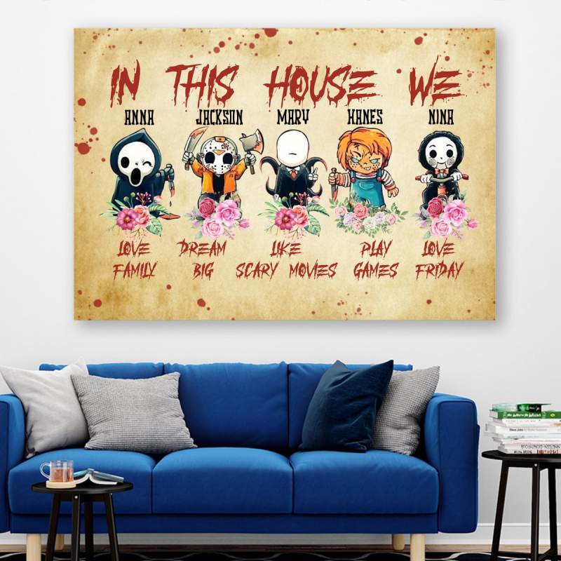 Personalized In This House We Love Family Canvas/Poster, Gift For Halloween