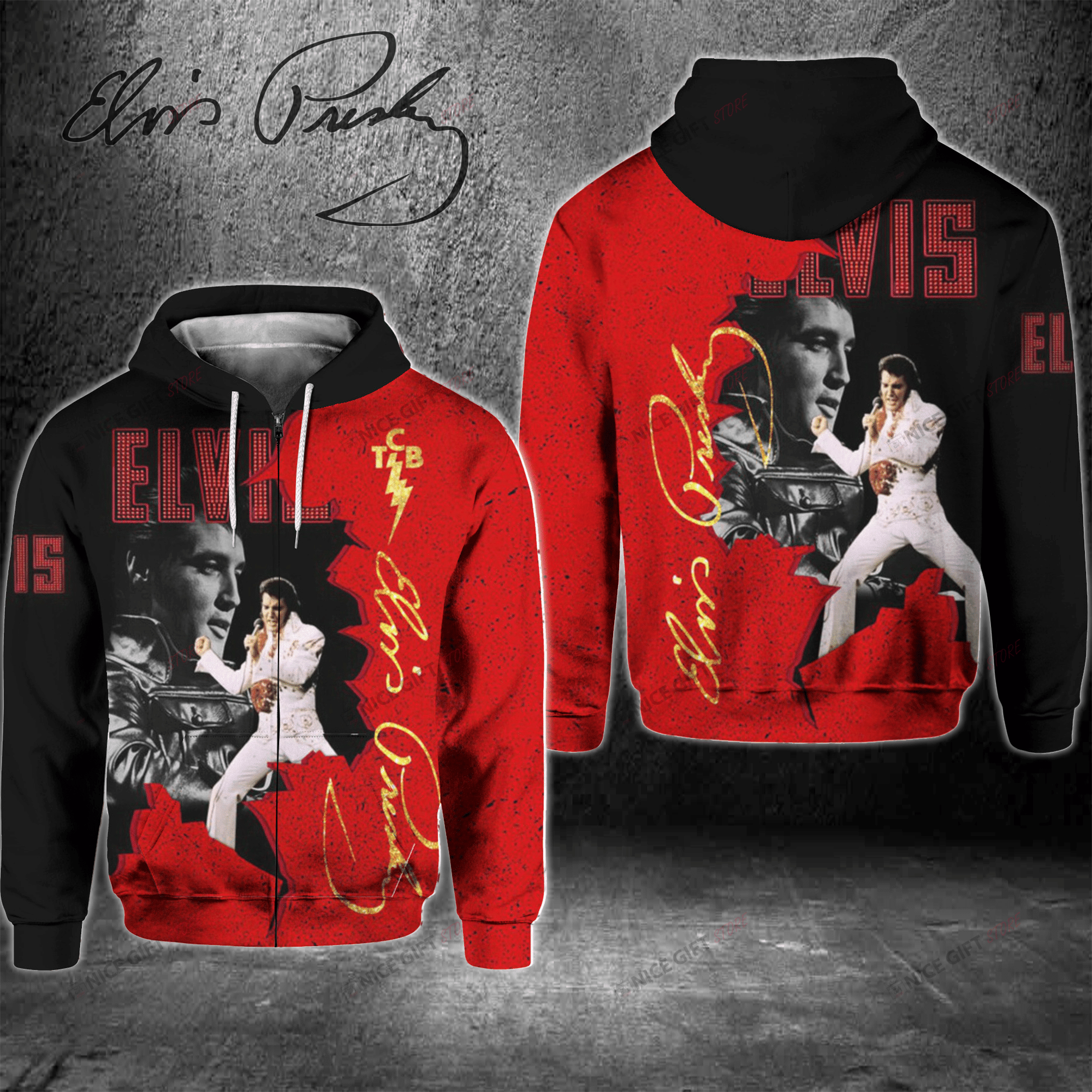 Elvis Presley Zip Hoodie 3D 3Zh-T2Z8