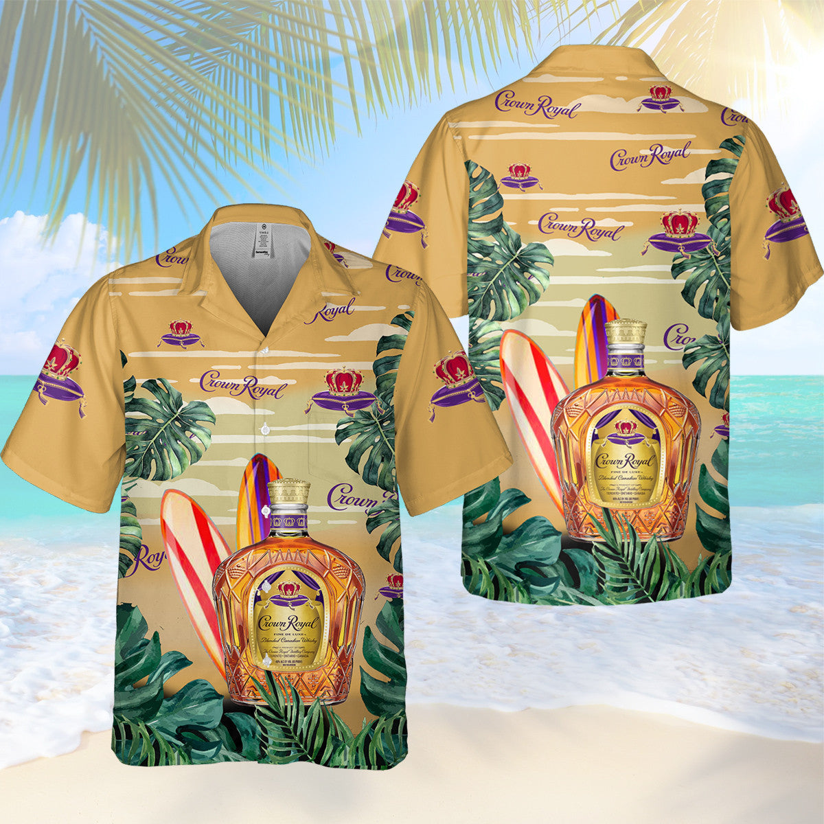 Crown Royal Surfing Tropical Forest Hawaii Shirt Ha50443