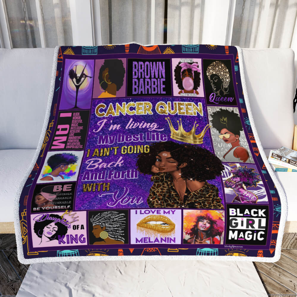 Cancer Girl Black Queen Sofa Throw Blanket