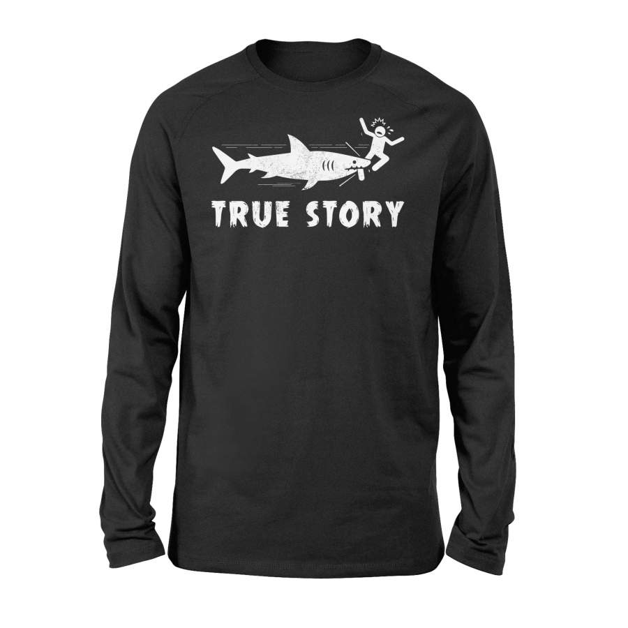 Shark Bite True Story Scary Halloween Long Sleeve T shirt