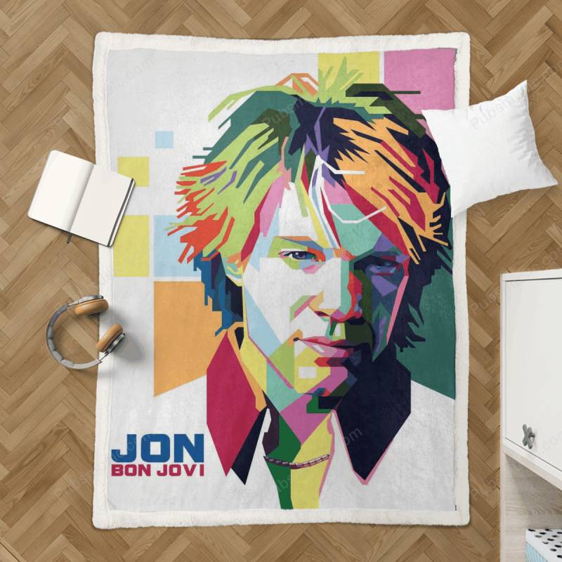 Jon Bon Jovi - Actors Actrees Pop Art Sherpa Fleece Blanket - Love Art USA