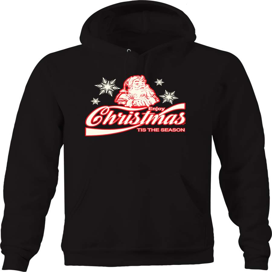 Enjoy Christmas Tis the Season Santa North Pole Snowflake Ho Ho Hoodie