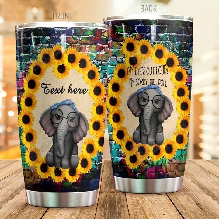 Personalized Elephant Ld1310289Cl Stainless Steel Tumbler Customize Name, Text, Number