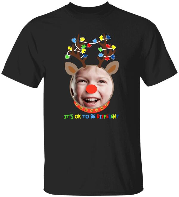 Oh My Deer It’S Okay To Be Different Personalized Upload Photo Shirt Autism Awareness Sh-00735-Ctha