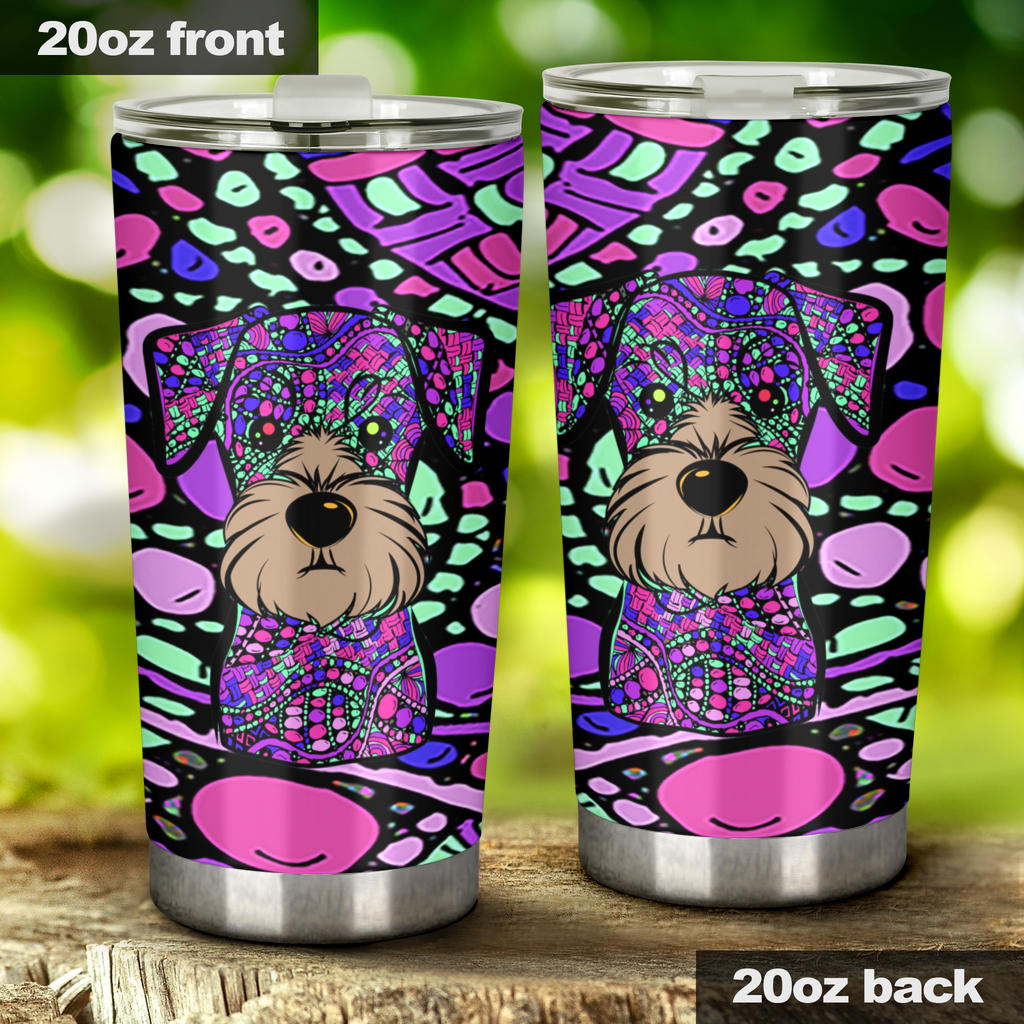 Miniature Schnauzer Design Double-Walled Vacuum Insulated Tumblers – Art By Cindy Sang – Jillnjacks Exclusive