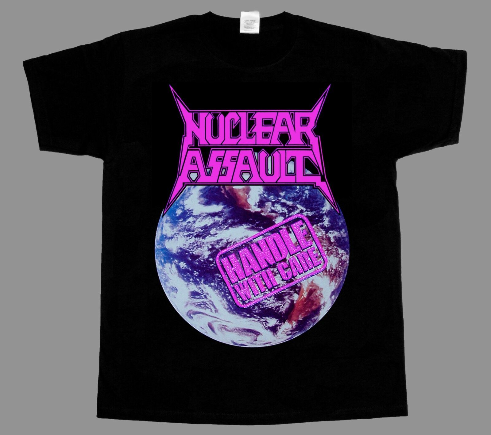 Nuclear Assault Handle With Care’89 Short Sleeve Black T-Shirt