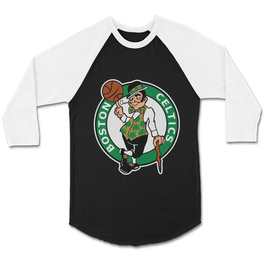 Vintage 90s Celtic Boston Logo Unisex 3/4 Sleeve Baseball Tee T-Shirt