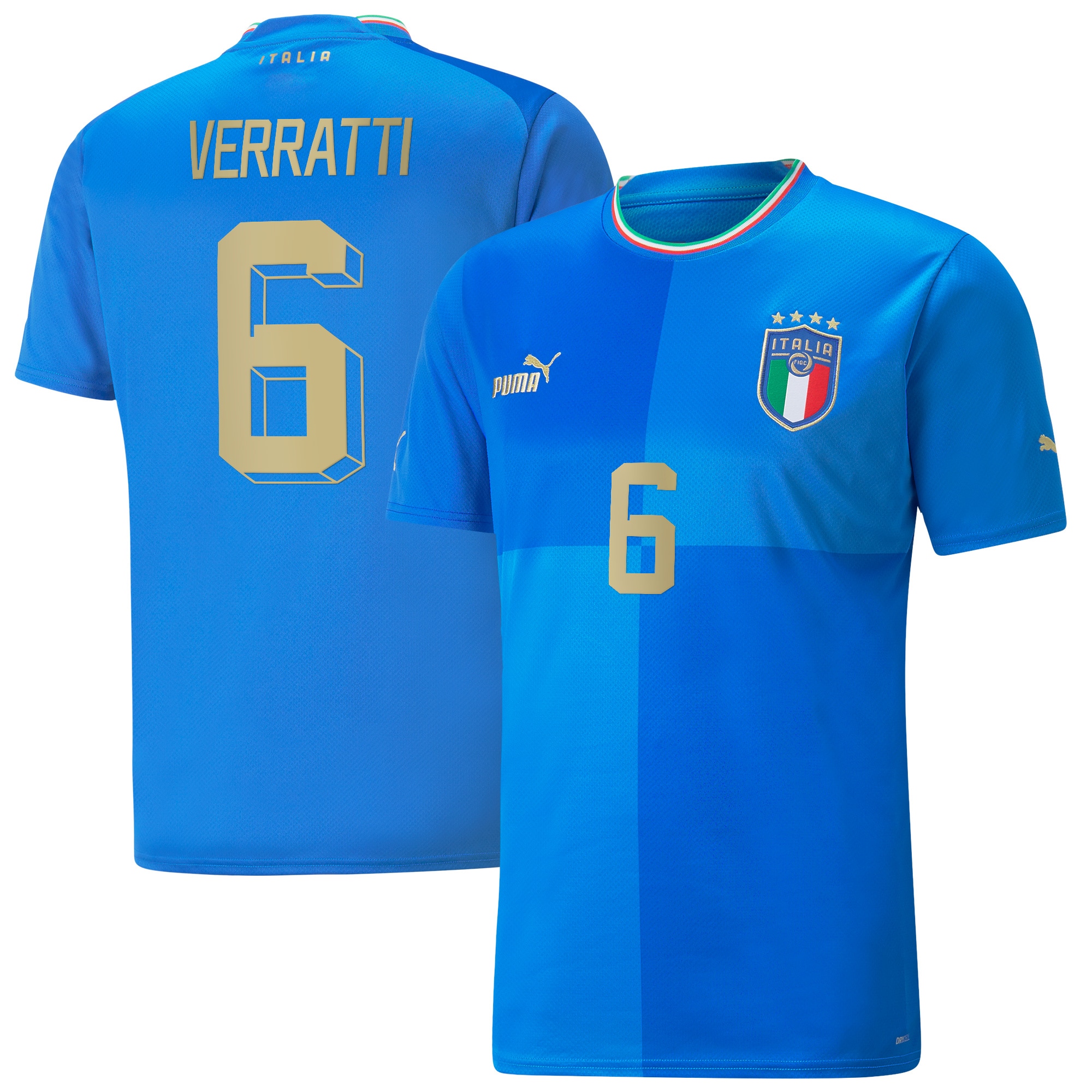 Marco Verratti Italy National Team 2022/23 Home Replica Player Jersey – Blue