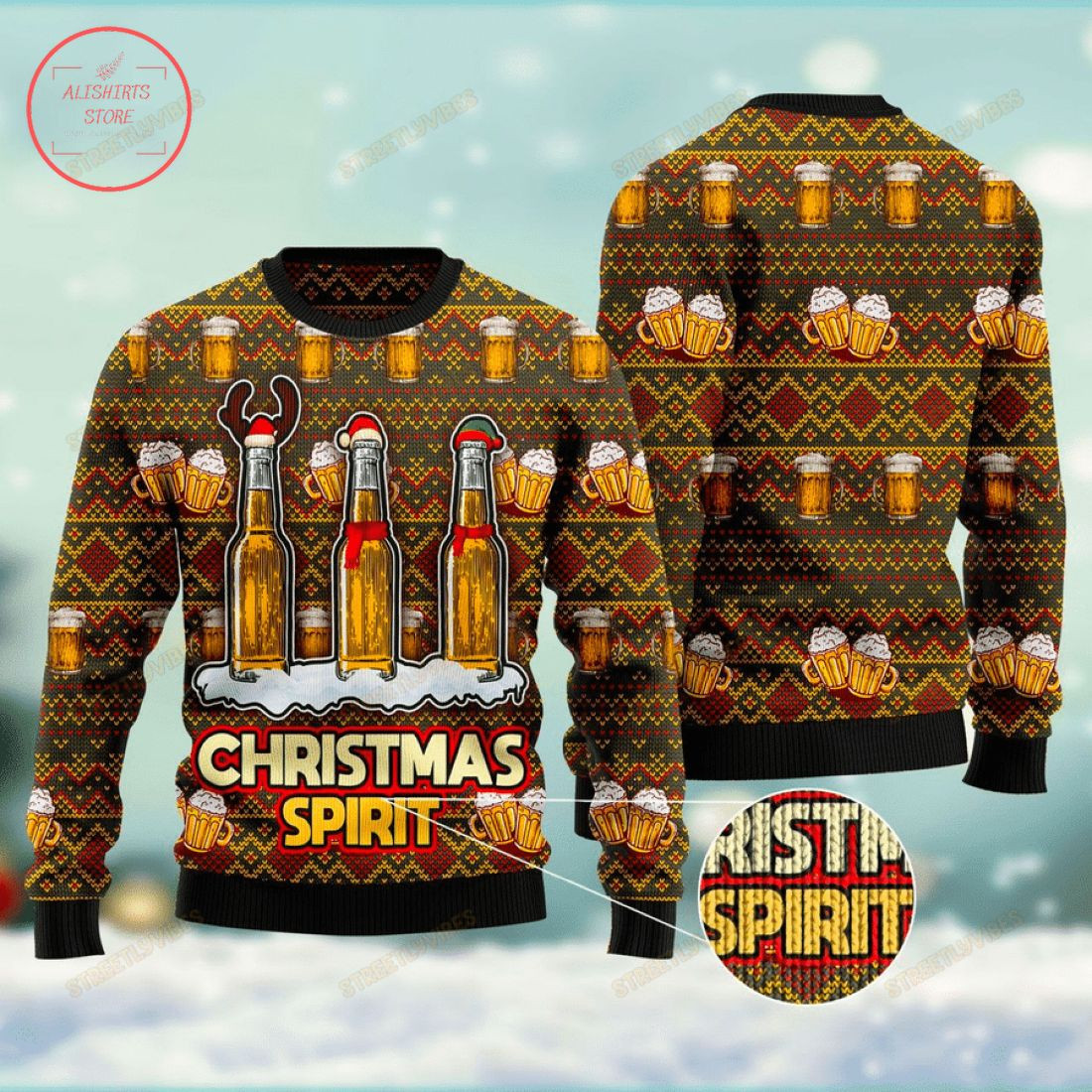 Spirit Beer Ugly Christmas Sweater