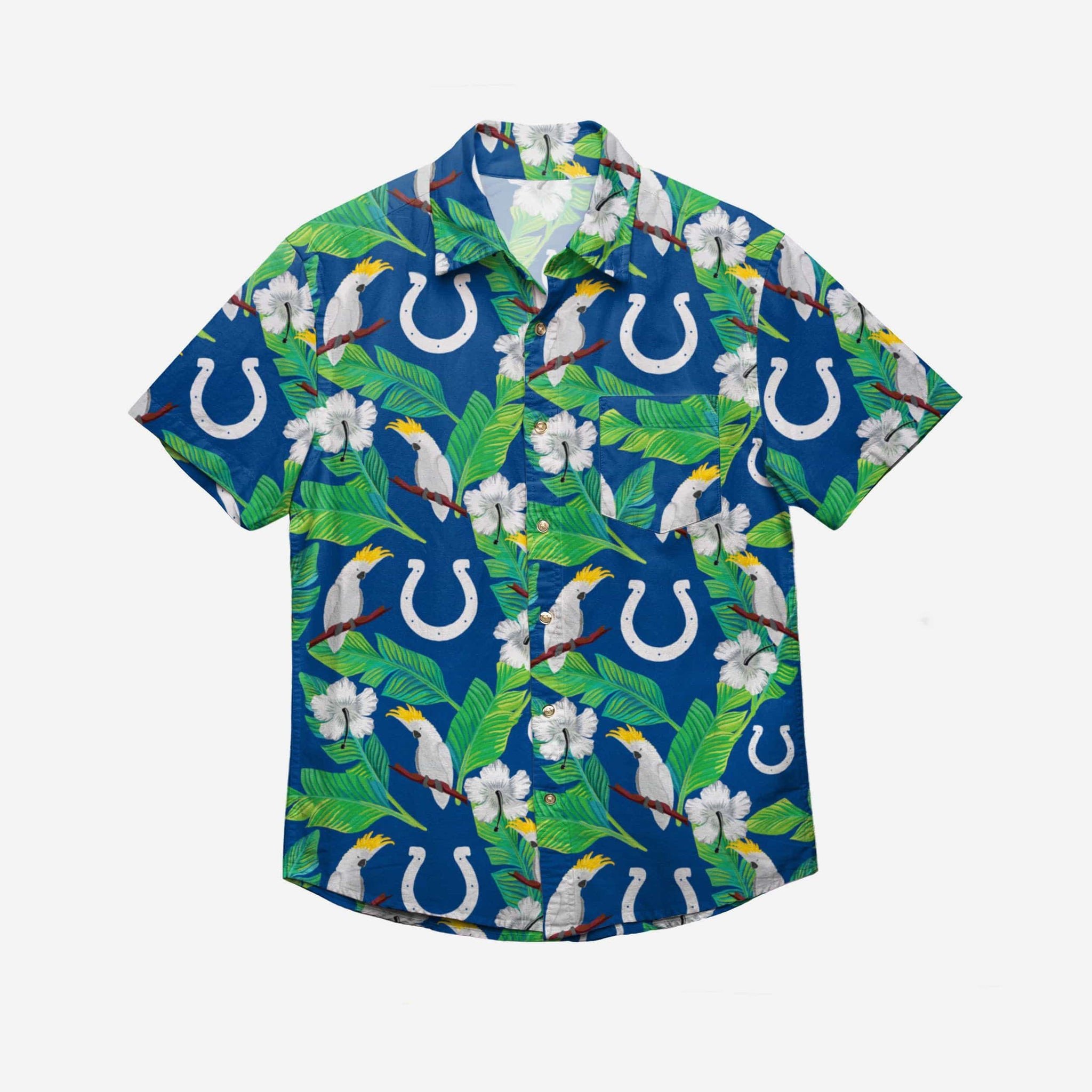 Indianapolis Colts Floral Button Up Hawaii Shirt Ha84696