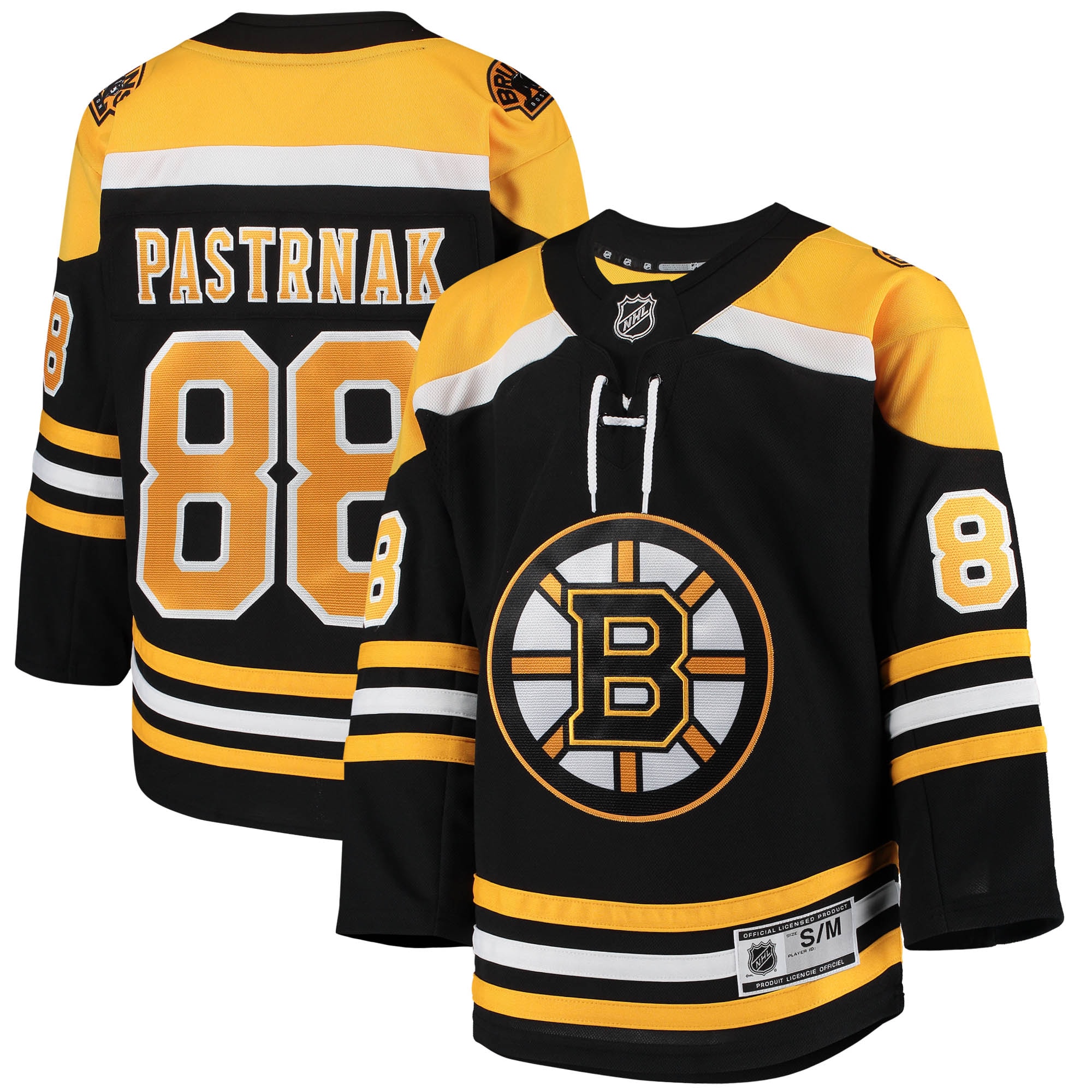 David Pastrnak Boston Bruins Youth Home Premier Player Jersey – Black