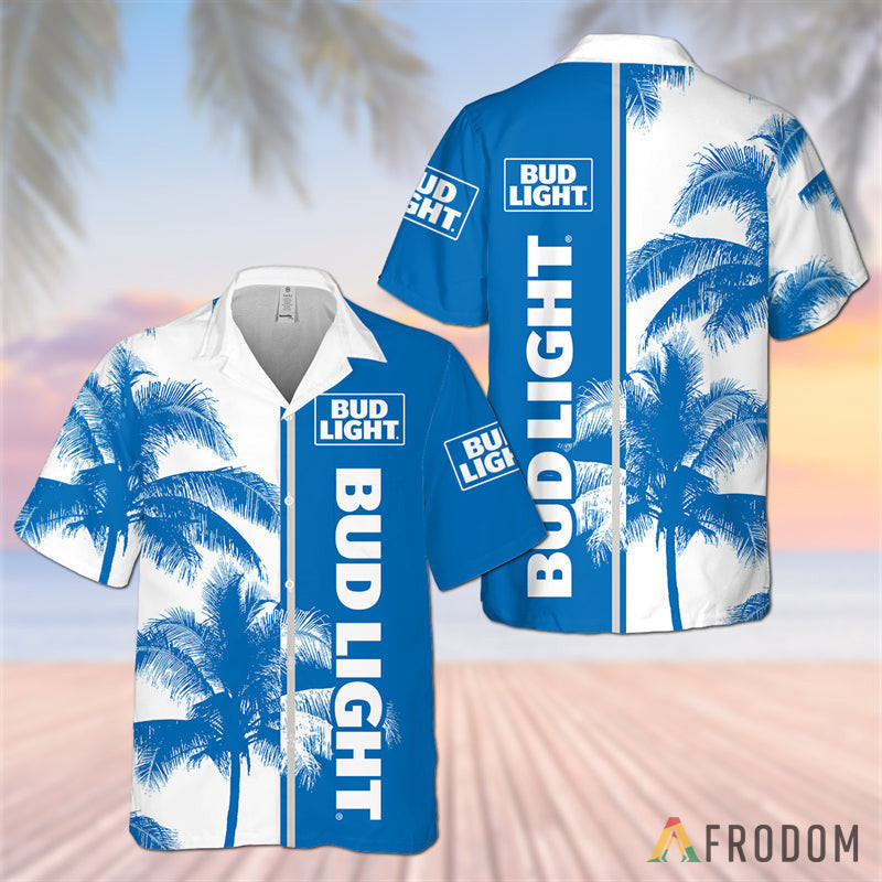 Bud Light Tropical Coconut Trees Hawaiian Shirt