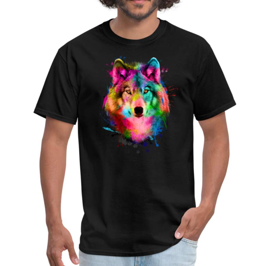 Watercolor wolf t-shirt – Animal Face T-Shirt