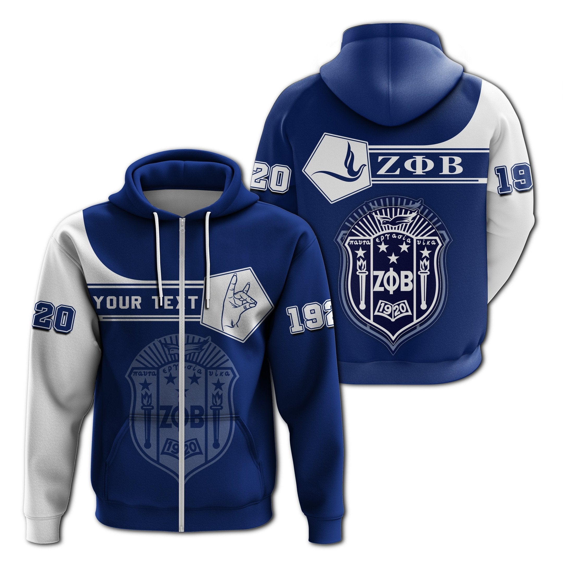 Sorority Hoodie – Personalized Zeta Phi Beta Zip Hoodie Simple Style