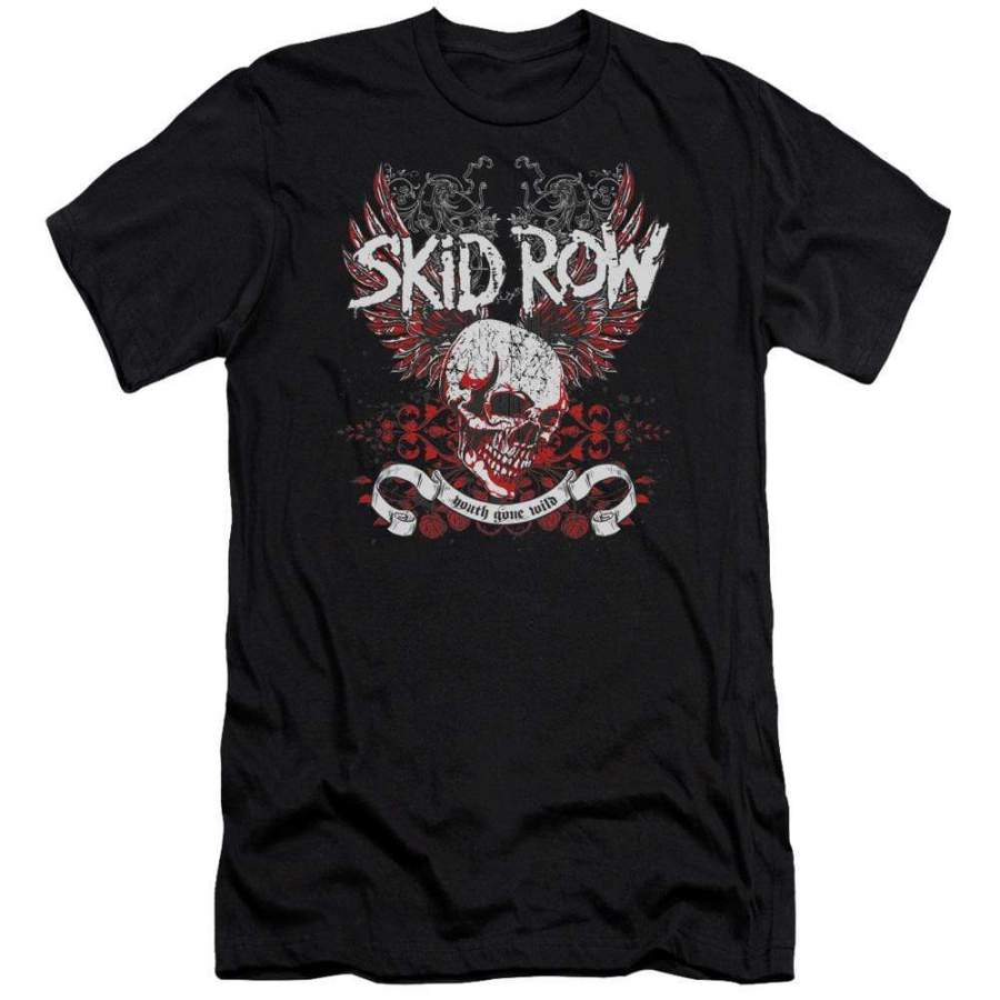 Skid Row Winged Skull Men's Slim Fit T-Shirt - TattoosCafe