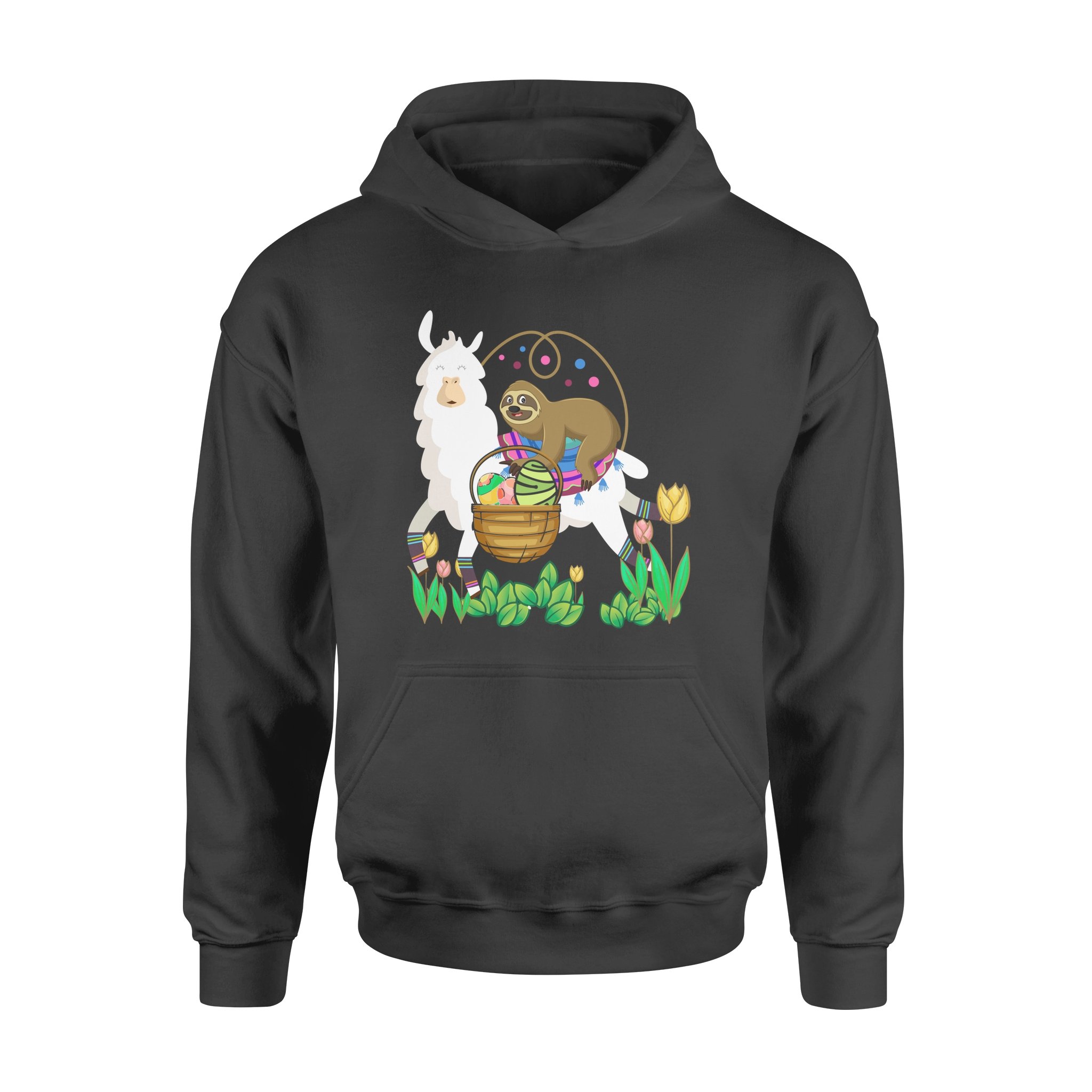 Cute Sloth Llama Easter Bunny Egg Hunt Basket Gifts – Standard Hoodie