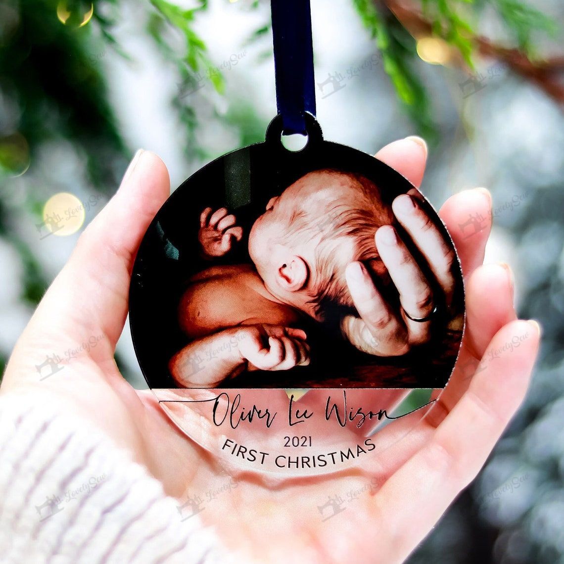 Baby’S First Christmas Personalised Ornament, Custom Baby Christmas Decorations, My First 1St Christmas Bauble, Baby’S Photo Ornaments Thx21110309